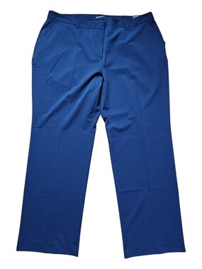 Worthington Navy Curvy Trouser Mid-rise Straight-Leg Dress Pants 20W Plus Size